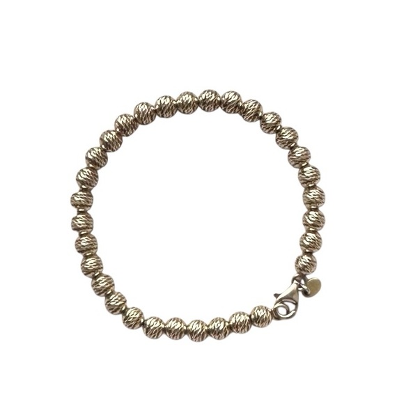 Milor Italy Vintage Sterling Silver Gold Beaded Bracelet